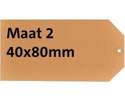 Label Karton Nr2 200gr 40x80mm Chamois 1000stuks
