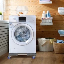 Wasmachinesokkel onderstel met 8 poten + 4 wielen, voor wasmachine, koelkast en droger, verstelbare wasmachinevoet met antislip schokabsorptiefunctie, instelbaar: 40-63 cm — thumbnail 5