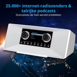 MEDION P85333 internetradio met DAB+ (wifi, FM, Spotify Connect, Amazon Music, USB, hoofdtelefoonaansluiting, AUX, stereo line-out cinch, slaaptimer) wit — thumbnail 5