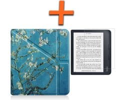 Hoesje Geschikt voor Kobo Libra 2 Hoes Book Case Trifold - Hoes Geschikt voor Kobo Libra 2 Hoesje Book Cover Met Screenprotector - Bloesem