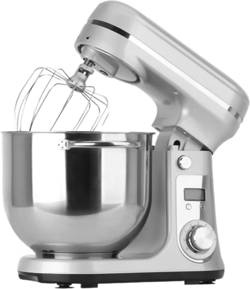 Keukenmixer - Keukenmachine - Keukenmixer met Mengkom - Keukenmixers - Deegmachine - Kneedmachine - Zilver — afbeelding 1