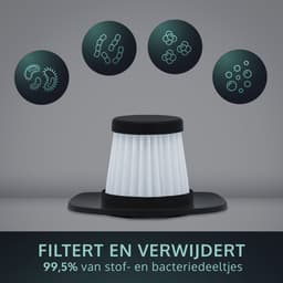 Kruimeldief Snoerloos met 2 standen - 200W Krachtig - Kruimelzuiger met oplaadstation - Handstofzuiger vast en vloeibaar - JAP Tornado S3C — thumbnail 4