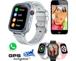 GPSHorlogeKids© - GPS horloge kind - smartwatch kinderen - WhatsApp - 4G videobellen - spatwaterdicht - SOS alarm - SMS - incl SIM - Turn Grijs