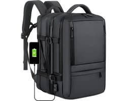 SUMOH® Laptop Rugtas – Laptop Reistas - 17 Inch – 40 Liter - Waterbestendig – Inclusief USB-aansluiting – Zwart