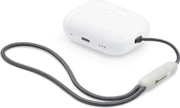Ibley Draagkoord voor Apple AirPods Pro (2e generatie) - AirPods Pro 2 Lanyard - Draaglus - Draagriem - Geïntegreerde clip - AirPods Case Accessoires - Grijs met Crème clip — thumbnail 1