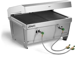 Burnhard Inklapbare 2-Branders Gasbarbecue, 6,4 kW - 500°C - RVS - Incl. tas en multitool - Jones met Deksel — thumbnail 1
