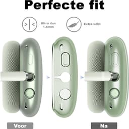 MY PROTECT - Siliconen Transparant Cover Case geschikt voor Airpods Max - Transparant/Groen — thumbnail 3