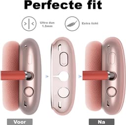 MY PROTECT - Siliconen Transparant Cover Case geschikt voor Airpods Max - Transparant/Roze — thumbnail 3