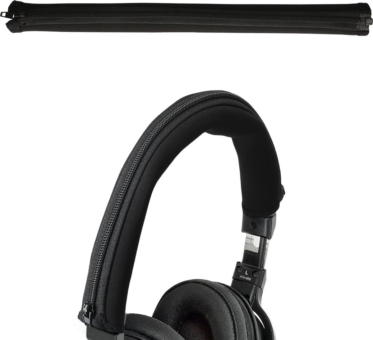 kwmobile cover voor koptelefoon hoofdband - geschikt voor AudioTechnica ATH SR5BT / SR5 - Koptelefoon band hoes van neopreen - In zwart — afbeelding 1