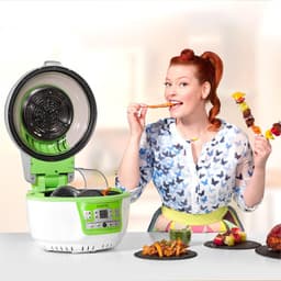 VitAir Turbo hetelucht friteuse groen-wit 1400w grillen bakken 9l — thumbnail 12