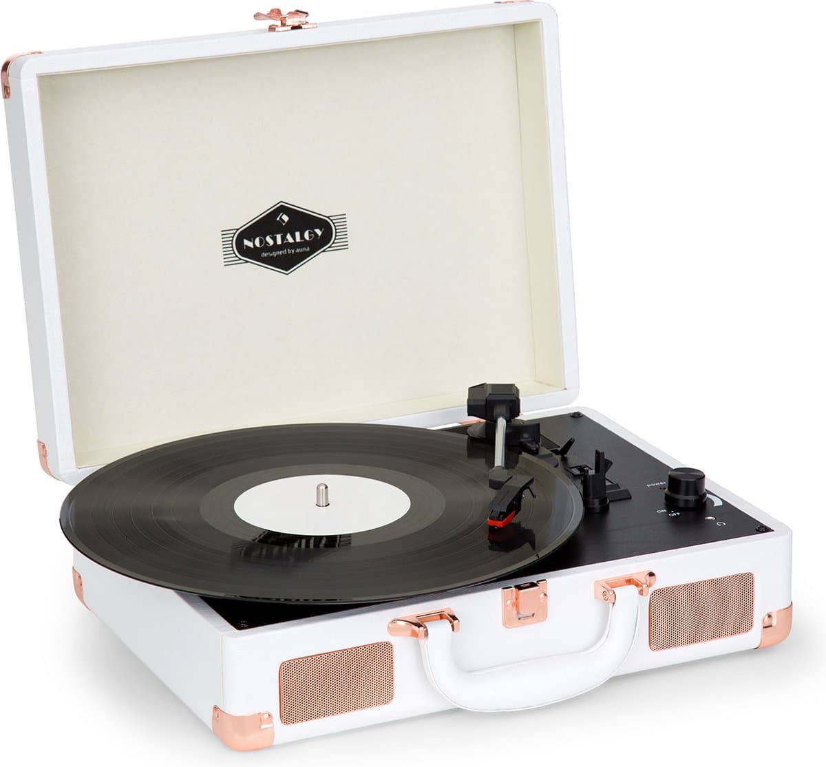 Auna Platenspeler voor platen, USB-platenspeler met luidspreker, Platenspeler in retro-design, Audio Record Player, Moderne vinyl-speler, Krachtige platenspeler turntable — afbeelding 1