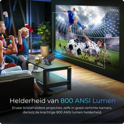 Proun Mini Beamer - met Projectiescherm 120 inch (266 cm) - 4K Beeldkwaliteit - Android 11.0 - Projector Scherm - WIFI 6 & Bluetooth 5.2 - 800 ANSI Lumen- FULL HD - Home Cinema - Beamerscherm — thumbnail 5