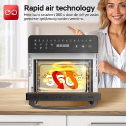 TurboTronic AFO14 Airfryer XXL en Vrijstaande Oven - Insclusief Draaispit - Mini Oven - Zwart — thumbnail 6