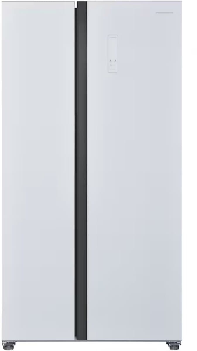 Heinner HSBS-H442NFGWHE++ Amerikaanse Side-by-Side Koelkast – 442 L – Full No Frost – Deur-open Alarm – LED Touch Display – Smart Eco Functie – Wit – 5 Jaar Garantie — afbeelding 1