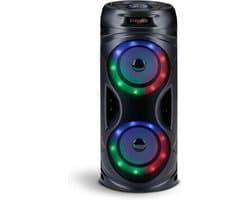 Bluetooth Speaker met RGB Licht - Draagbare Partybox 4,5 Uur Batterijduur - Party Speaker met USB Ingang en TF-Kaart - 16 x 38.5 cm
