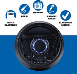 Bluetooth Speaker met RGB Licht - Draagbare Partybox 4,5 Uur Batterijduur - Party Speaker met USB Ingang en TF-Kaart - 16 x 38.5 cm — thumbnail 2