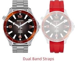 Pro Care Excellent Quality® Smartwatch 1.52 inch Dames Heren - Smartwatches - Bellen - AI Talk - O2 - Bloeddrukmeter - Hartslag - Wireless Laden - Message - Multisport - Slaapmeter - Alu Zilveren Case - RVS Zilveren Band - Gratis TPU Band Oranje