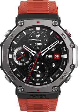 Amazfit T-Rex 3 Lava 3,81 cm (1,5") AMOLED 48,5 mm digitaal 480 x 480 pixels touchscreen zwart, roestvrij staal — thumbnail 1