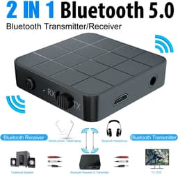 Bluetooth Transmitter & Receiver 2 in 1 - BT 5.0 - 3.5MM AUX / RCA - Zwart — thumbnail 3