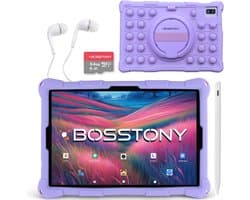 Bosstony Snelle Kids Tablet 10 inch - Ouderlijk Toezicht - 6000mAh Batterij - Android 13 - Incl Beschermpakket - Kindertablet vanaf 3 jaar - Tablet Kinderen