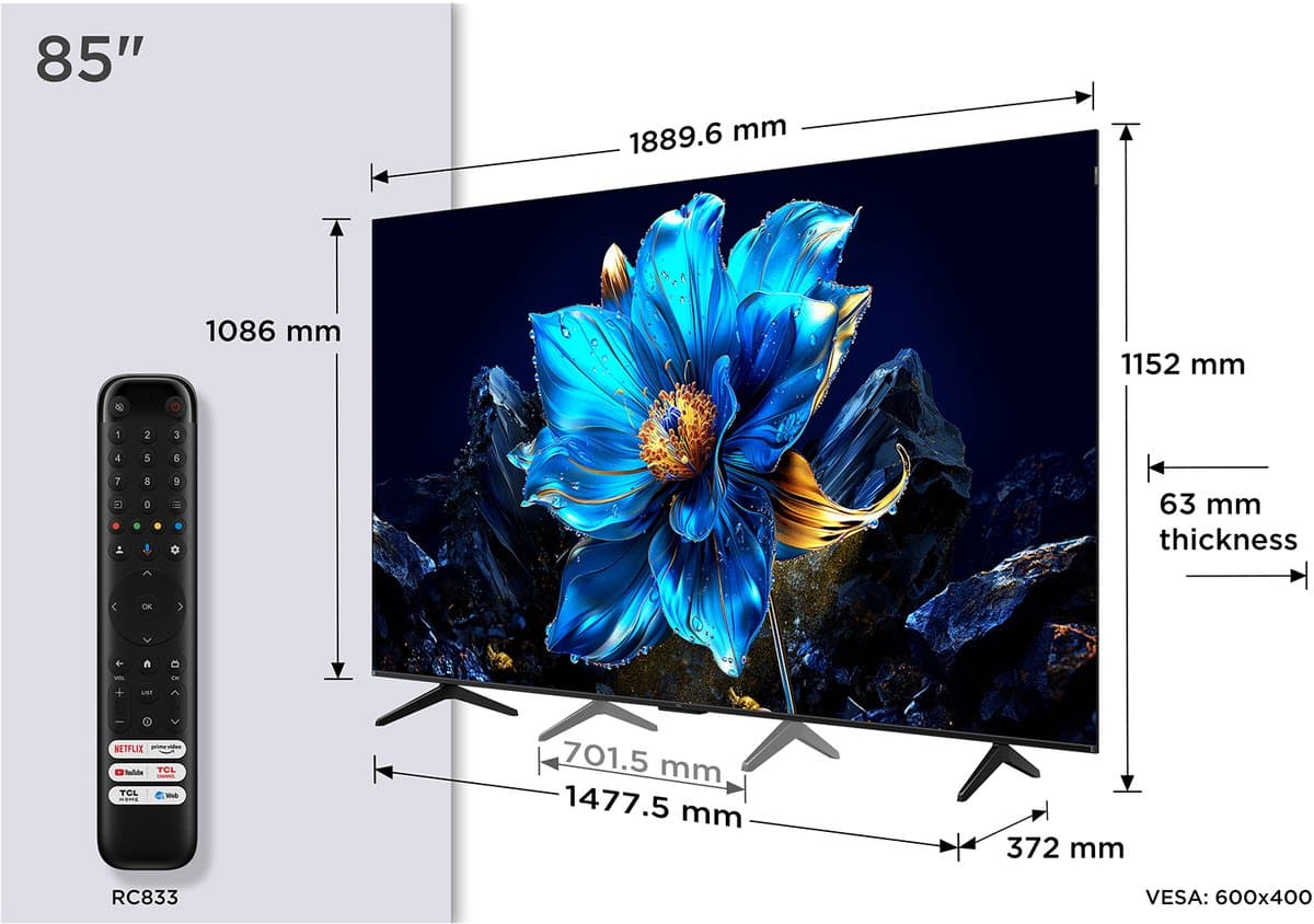 Smart TV TCL 85P7K 85" 4K Ultra HD HDR QLED — afbeelding 1