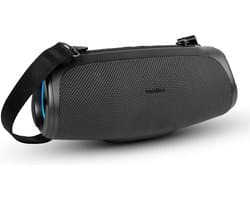 MEDION P61746 draagbare Bluetooth luidspreker (oplaadbare batterij, bass boost, RGB lichteffecten, IPX7 waterbescherming & robuust, geïntegreerde powerbank, 2x 15 W RMS) Antraciet