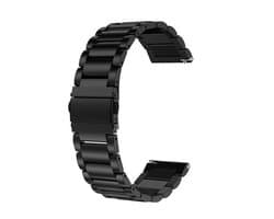 22mm Zwarte Oyster Horlogeband van RVS316L | Universeel geschikt voor Samsung, Huawei, Ticwatch, Amazfit, en Honor smartwatches en analoge horloges | Populair voor Seiko, Casio en Fossil modellen