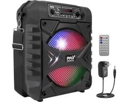 Pyle Bluetooth Luidsprekersysteem - 300W - Draagbare Oplaadbare Bluetooth Speaker - Binnen en Buiten - Subwoofer Systeem - AUX- Microfooningang - Partylampen - MP3, USB - Radio - Afstandsbediening