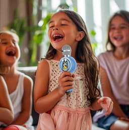 Bluey - draadloze karaoke microfoon voor kinderen - oplichtend LED display - speaker - stemvervorming — thumbnail 4