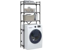 Wasmachine rek - Opbergrek - Wasmachine meubel - Opbouwmeubel - Toilet Rek - 67x25x163 cm - Hout- Grijs Sonoma
