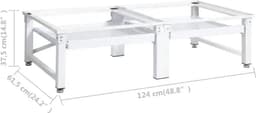 vidaXL Wasmachineverhoger met lade - Wit, 100 kg Wasmachine Verhoger - Wasmachine Stand - Wasmachine Voeten - Wasmachine Verhoogt - Opberglade — thumbnail 3