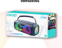 OKOP Bluetooth speaker - Draadloze muziek box - Draagbaar - Verlichting - 2x5W - Verschillende kleuren - RGB LED -Groen — thumbnail 5