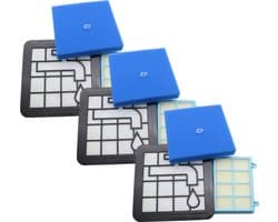 Dutchers® 3x Filter Kit - Geschikt Voor Philips PowerPro Compact - PowerPro Active & City Stofzuigers - (FC9331/09 - FC9332/09 - FC8010/01 - FC8010/02) - Motor- en Uitblaasfilters - Stofzuiger Accessoires - Stofzuiger Onderdelen