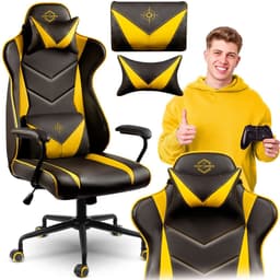 Ergonomische Bureaustoel Blitzcrank - Verstelbaar met Lendesteun - Zwart/Geel — thumbnail 1