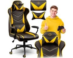 Ergonomische Bureaustoel Blitzcrank - Verstelbaar met Lendesteun - Zwart/Geel