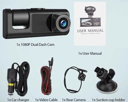 Blackbox Dashcam HD, 3 camera's (voor,binnen en achter) + nachtzicht — thumbnail 4