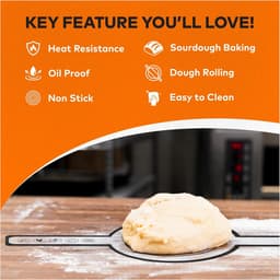 2 Stuks Bakmat Voor Nederlandse Oven - Met 3x Deegschraper - Siliconen Bakmat - Broodslinger - Hittebestendig Tot 230° - Deegmat - Broodbakmat - BPA-Vrij - Herbruikbare Nederlandse Ovenvoering Met Lange Handvatten - Voor Airfryer, Oven En Magnetron — thumbnail 4