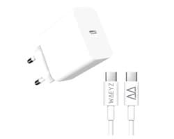 USB-C Adapter Snellader + 1 meter Extra Stevige USB-C Naar USB-C kabel - PD Snellader - Universeel USB C Lader CE Gecertificeerd oplader