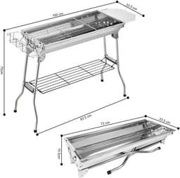 Betaalbare Goederen® houtskool BBQ - RVS - buitenkeuken - - Barbecue - barbeque - barbecues - familie - eten gezelligheid — thumbnail 4