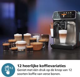 Philips 5400 Series - Espressomachine - 12 Verschillende Dranken - LatteGo Melksysteem - Keramische molen - AquaClean Filter - Volautomatisch - Zwart & Zilver - Koffiemachine met bonen - EP5447/90 — thumbnail 3