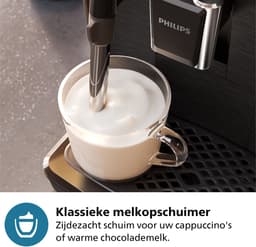 Philips 2200 Series - Espressomachine - 2 Soorten Koffie & Heet water - Melkopschuimer voor Cappuccino - Keramische molen - Volautomatisch - Zwart - Koffiemachine met bonen - EP2220/10 — thumbnail 5