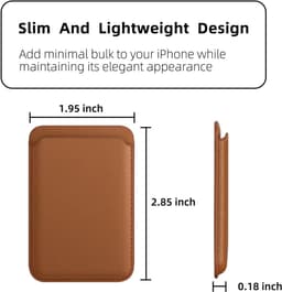 Magnetische pasjeshouder geschikt voor alle iPhone 16 / 16E / 17 / 17 Pro / 17 Pro Max / 17 Air - Magsafe Wallet - Kaarthouder pasjes - Magsafe Kaarthouder geschikt voor iPhone 16 | 16E | 17 | 17 Pro | 17 Pro Max | 17 Air - Pu Vegan Leer - Bruin — thumbnail 2