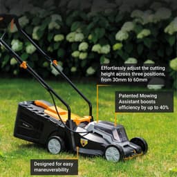 Batavia Accu 18V Grasmaaier 32cm - Excl. Accu en Oplader - Incl. gepatenteerde maai-assistent - Maaihoogte verschilt van 30 tot 60mm - Opvouwbaar - Maaibreedte 32cm - Maxxpack — thumbnail 2