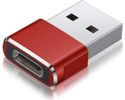 USB C naar USB Adapter - USB-C naar USB convertor - opzetstuk - office - USB 3.1 to USB C HUB - pc - laptop - USB C naar USB A female - telefoon - adapter - Rood