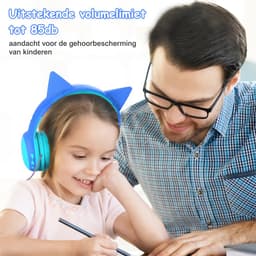 Kinderkoptelefoon draadloos met Bluetooth- Opvouwbaar- Incl. Opbergzakje & kattenoortjes Blauw — thumbnail 6