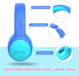 Kinderkoptelefoon draadloos met Bluetooth- Opvouwbaar- Incl. Opbergzakje & kattenoortjes Blauw — thumbnail 8