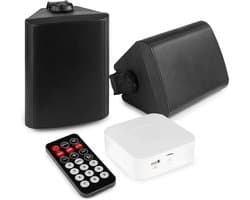 Buitenspeakers - Power Dynamics Bluetooth speakerset met 2 speakers voor buiten (5 inch) voor tuin, terras, etc. - Zwart