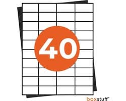 A4 Stickervellen - Multifunctionele Etiketten Stickers - Geschikt Inktjet en Laser Printers - 40 Per Vel - 52x30MM