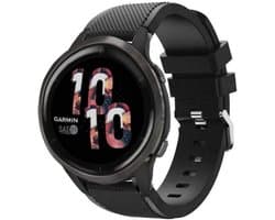 Strap-it Smartwatch bandje siliconen - geschikt voor Garmin Venu 2 / Garmin Vivoactive 4 - zwart