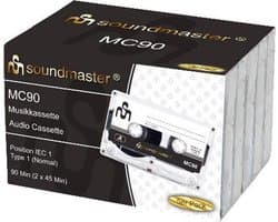 Soundmaster MC905P - Cassettebandjes 90 minuten, bundelverpakking (5 stuks)